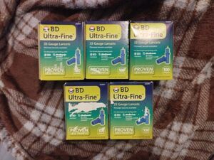 BD Ultra-Fine 33 Gauge Lancets Lot Of 5 Boxes 100 Count 500 Total New Sealed